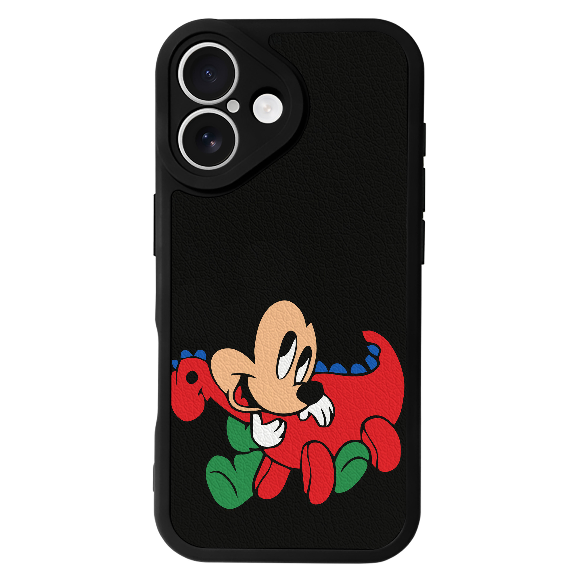 （画像用） ミッキーマウス Mickey Mouse 【iPhone 16シリーズ対応】シリコンスマホケース（レザー調） 材質：シリコン